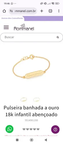 Pulseira banhada a ouro 18k. Valor original na loja R$ 274,00infantil abençoado