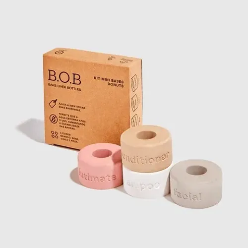 BOB Kit Bases Donuts Organizador Cosméticos em Barra Prático Pequeno Clean Edição Limitada