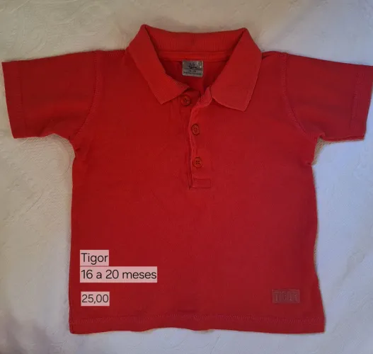 Camisa Polo Vermelha Tigor T. Tigre 16 a 20 meses