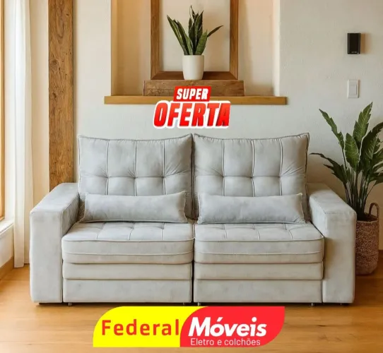 Sofá 2 Lugares Retrátil e Reclinável 2,20m Novo - Design Moderno e Conforto Garantido!