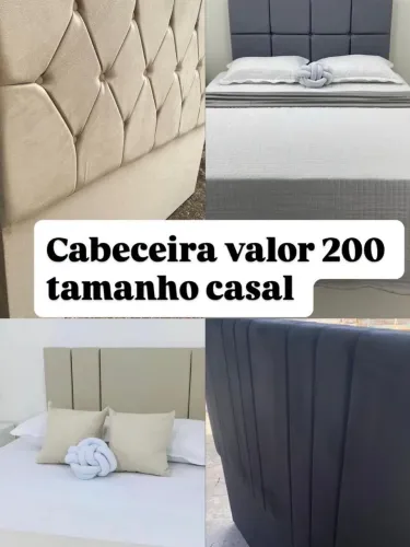Linda cabeceira de cama estofada na cor rosa, com design moderno e elegante.