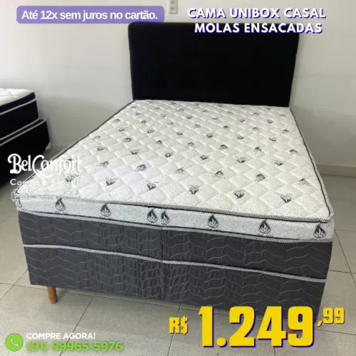 Cama Unibox Casal Molas Ensacadas