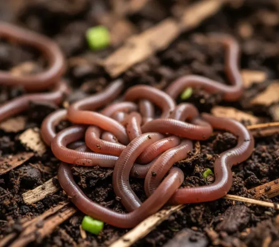 Minhocas californianas para vermicompostagem caseira