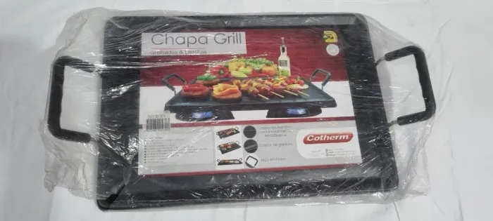 Chapa Grill Fogão Antiaderente Retangular 46x32 - Cotherm 2 Bocas Preta