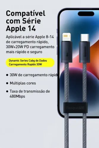 Cabo Baseus 2m para iPhone