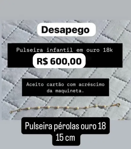 Pulseira ouro 18 com pérolas
