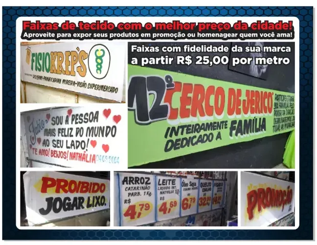 Faixas de tecido