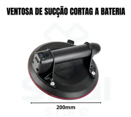 Ventosa De Sucção Vacuo 200mm Cortag A Bateria 150 Kg Maleta