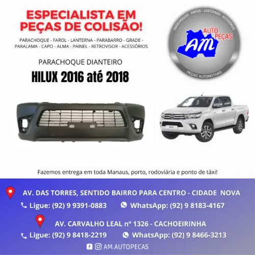 parachoque hilux 2016 2017 2018