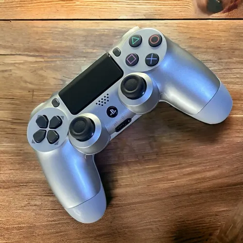 Controle ps4 sem fio joystick bluetooth prata
