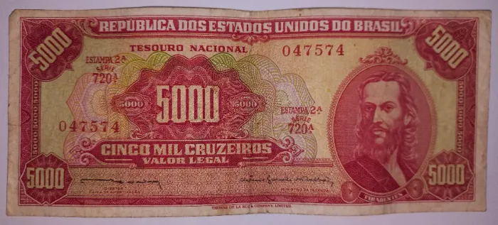 Cédula do Brasil 5000 Cruzeiros 