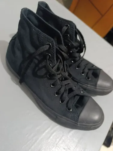 Tênis converse Chuck Taylor cano alto preto All Star Monochrome Canvas
