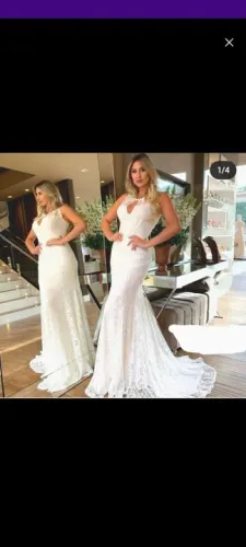 Vestido de renda off white para casamento, pré weeding