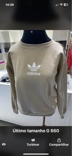 Blusa Adidas Bege - Tamanho G