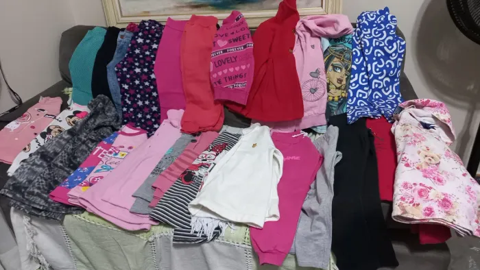 Lote de roupas infantis para menina tam ae 6 lote com 26 peças
