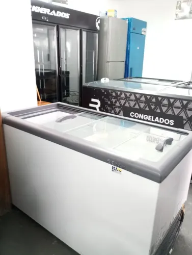 NZ. Freezer horizontal tampa de vidro 400 L GELOPAR 