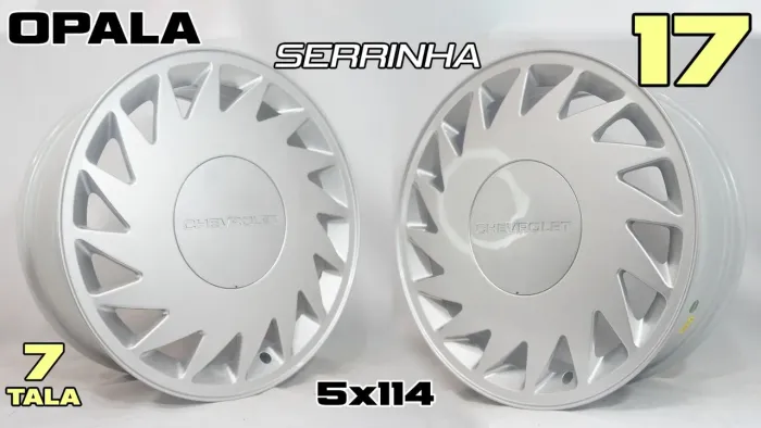 Rodas de liga leve Chevrolet Opala SRR aro 17 Serrinha Prata 5x114