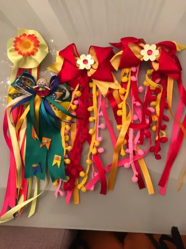 Laços juninos para cabelo