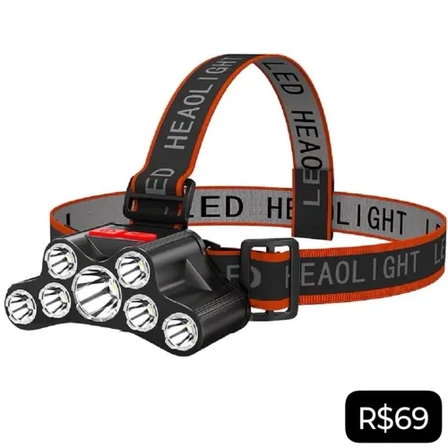 Lanterna 7 Led Para Cabeça - Produto Novo