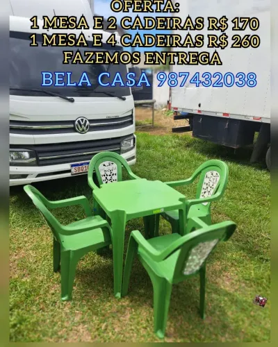 OFERTA MESAS e Cadeiras de Plástico ZH DM- JXM 7X D Promoção ENTREGO HOJE 