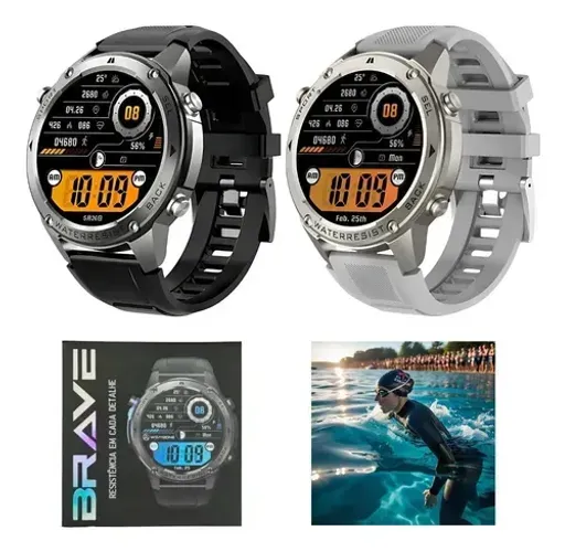 Relógio Smartwatch Brave Prova D'água 50m Gps Strava 10 Dias Bateria