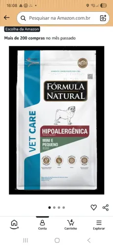 Ração  hipoalergênica. 
