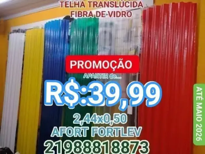 Telhas translúcida fibra de vidro 