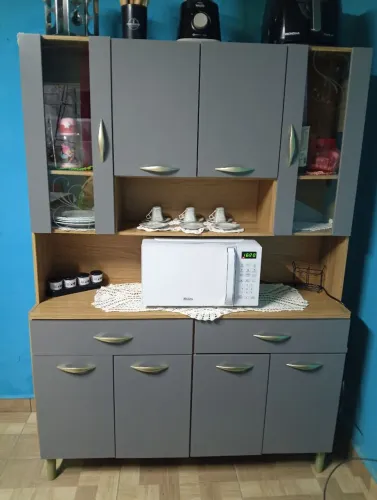 Armário De Cozinha Lindo Grafite
