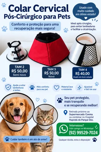 Colar cervical pet /colar elizabetano