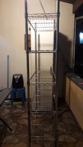 Estante metal aço cromado