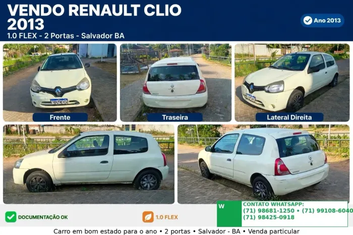 Renault Clio Authentique 1.0/1.0 Hi-power 16V 3P 2013