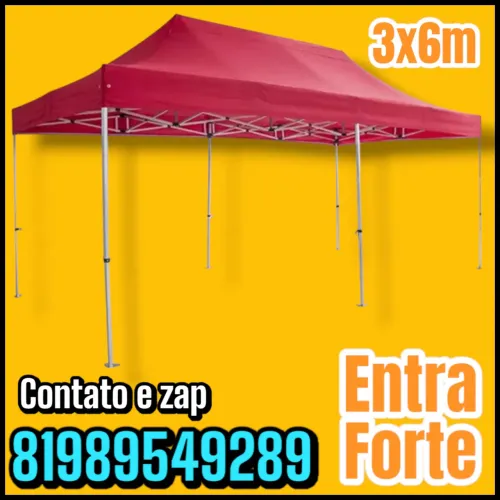 Tenda reforçada 3x6m ferro branco extra fonte