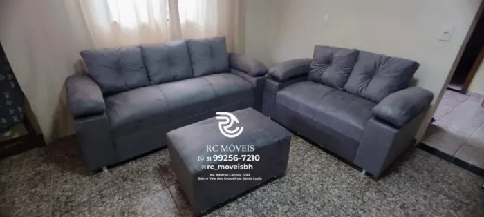 Sofá 2 e 3 lugares Suede macio D33 Braço Fofão Confortável Direto da Fábrica