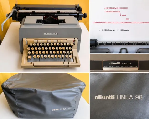 Máquina de Datilografia Olivetti LINEA 98 Vintage -Relíquia Rara Funcionando!