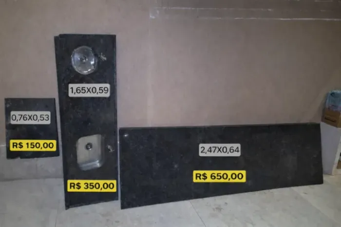 Bancadas de Granito Preto Desmontadas - Preço de Ocasião