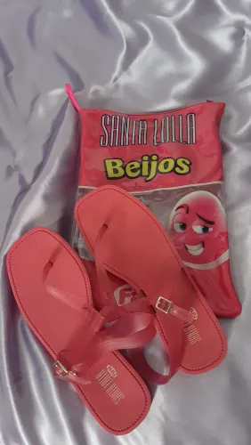Sandália/rasteira- Santa Lola+fini-beijos(usado poucas vezes)