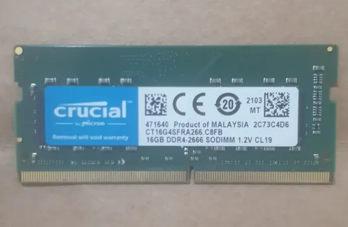 Memória RAM Crucial 16gb ddr4-2666 SODIMM CT16G4SFRA266.C8FB