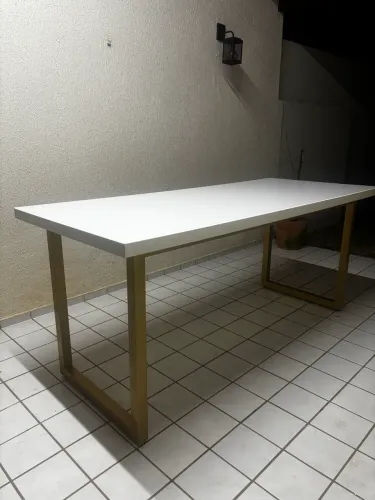 Mesa de vidro laca branco