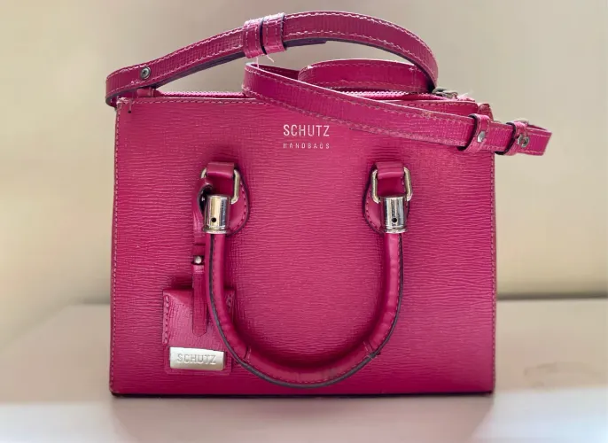 bolsa schutz lorena mini pink couro