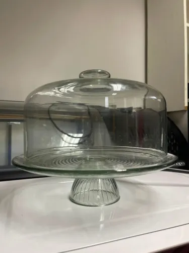 Boleira de Vidro Mistral Ravena com Pé e Tampa - 28 cm