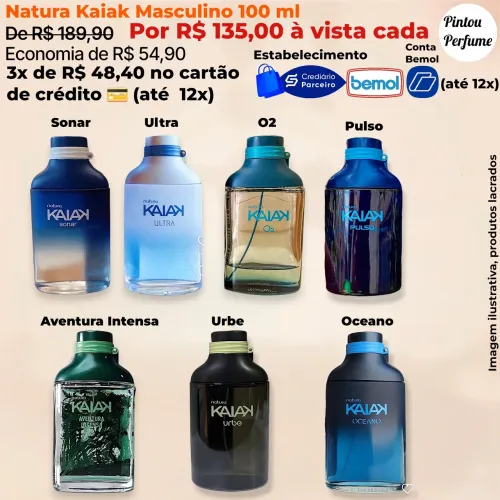 Kaiak Natura Masculino e Feminino em Promoção