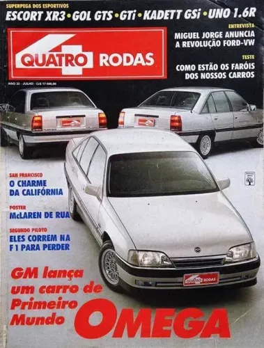 Revista Quatro Rodas - Omega CD 3.0i, Gol GTI, Kadett GSi, Gol GTS, Escort XR3 1992
