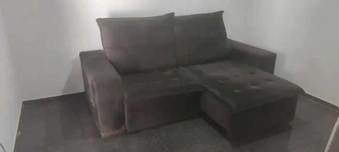 Sofá retrátil, com regulagem de encosto 2 lugares 210x105cm, camurça