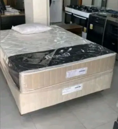 Cama box casal padrão molas ensacadas travesseiro de brinde