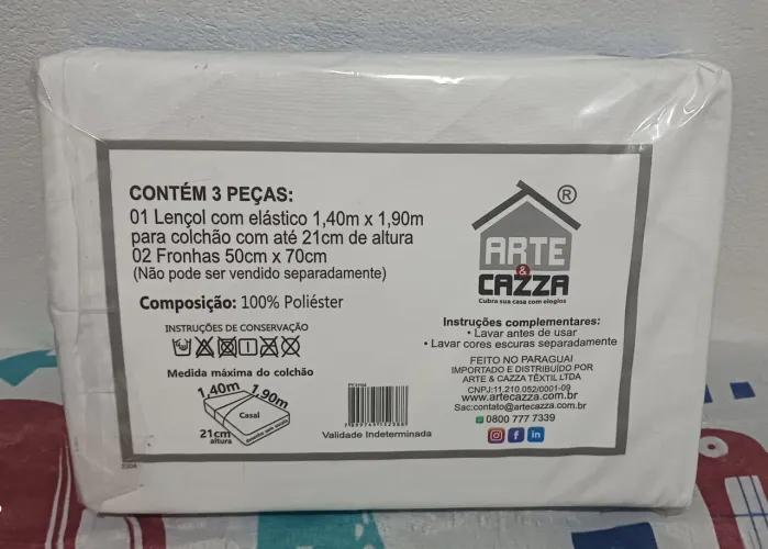 Lençol casal tamanho padrão, cor vermelho e branco