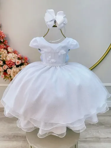 Vestido infantil batizado borboleta