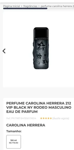 Perfume Carolina Herrera 212 vip blak edição especial.