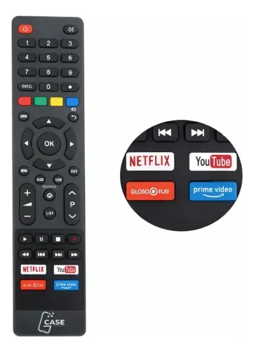 Controle Remoto Para Smart Tv Philco Teclas Netflix, Youtube, Globoplay E Prime Video GCAS