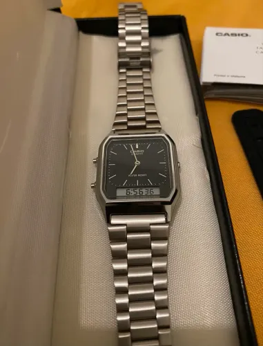 Relógio Original Casio Unissex Vintage Prata Aq-230a-1dmq