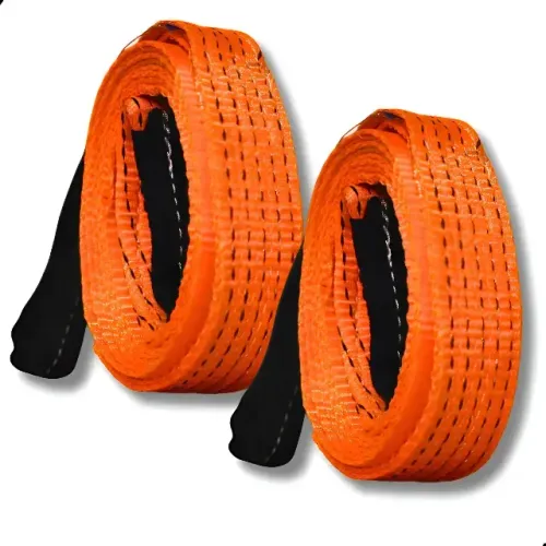 2 Cintas Fita 5 Tons 4 Mts 50mm Reboque Arraste Laranja 4x4